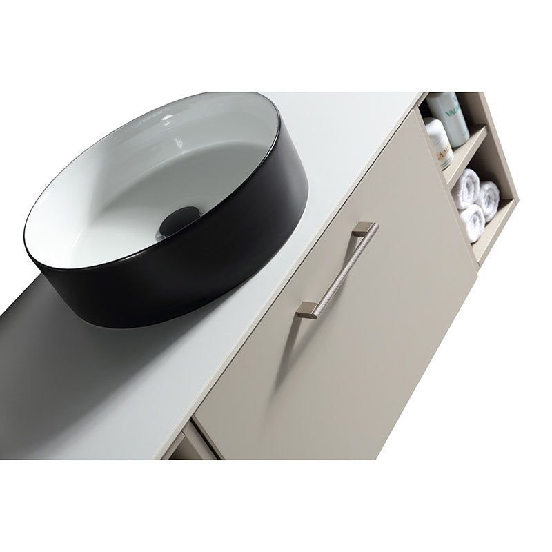 Tailored Bathrooms Piatta Wall Hung 1000mm Vanity Unit with 2 Side Storage Units & Sintered Stone Counter Top (1 size, 4 colours) - Brand New Bathrooms