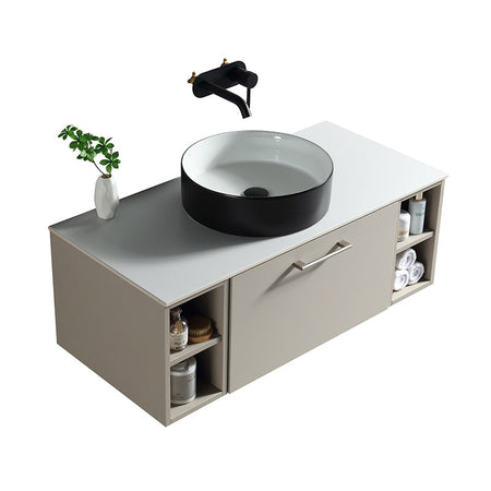 Tailored Bathrooms Piatta Wall Hung 1000mm Vanity Unit with 2 Side Storage Units & Sintered Stone Counter Top (1 size, 4 colours) - Brand New Bathrooms