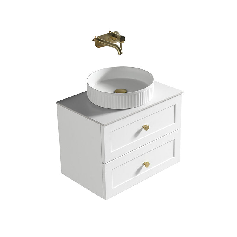 Tailored Bathrooms Bakewell Wall Hung Vanity Unit with Sintered Stone Counter Top (1 size, 3 colours) - Brand New Bathrooms