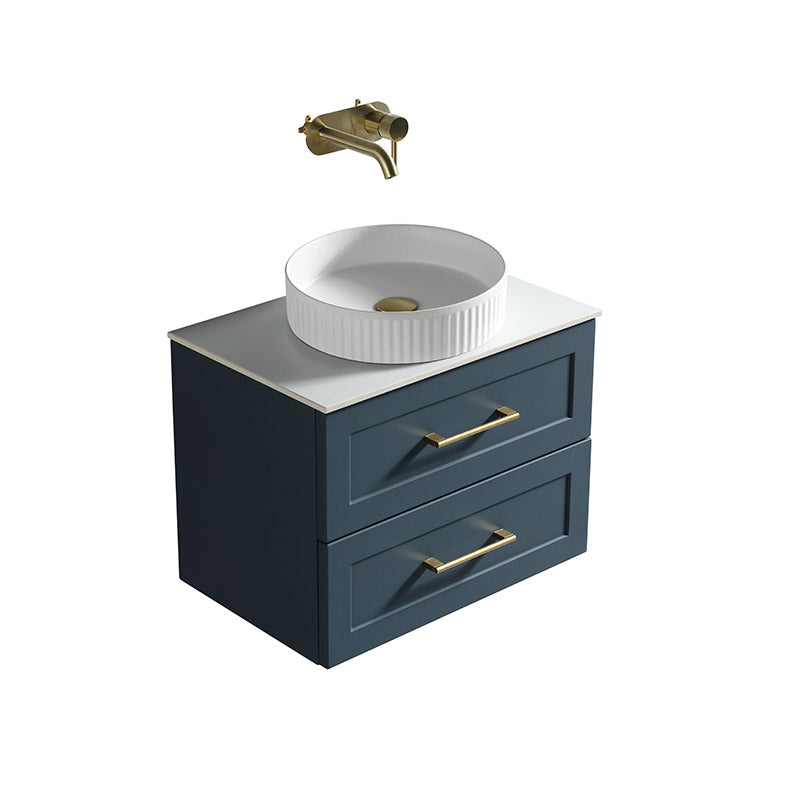 Tailored Bathrooms Bakewell Wall Hung Vanity Unit with Sintered Stone Counter Top (1 size, 3 colours) - Brand New Bathrooms