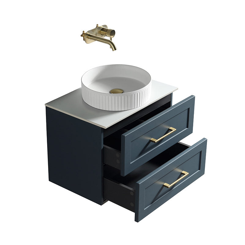 Tailored Bathrooms Bakewell Wall Hung Vanity Unit with Sintered Stone Counter Top (1 size, 3 colours) - Brand New Bathrooms