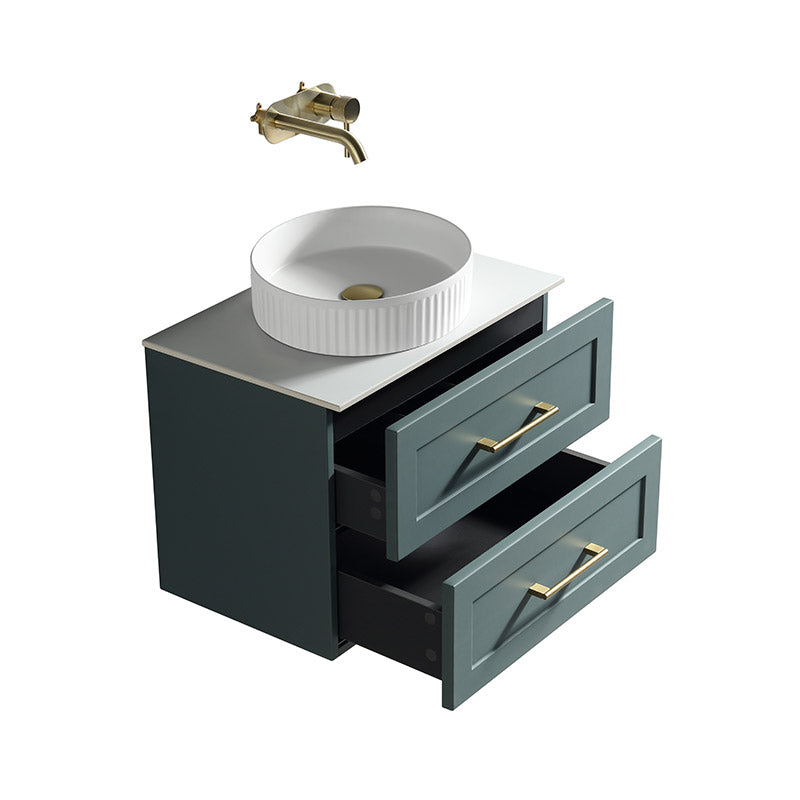 Tailored Bathrooms Bakewell Wall Hung Vanity Unit with Sintered Stone Counter Top (1 size, 3 colours) - Brand New Bathrooms