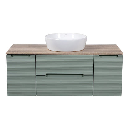 Tailored Bathrooms Monza Plus Fluted Wall Hung 1200mm Vanity Unit with 2 Side Cabinets & Counter Top (1 size, 9 colours) - Brand New Bathrooms