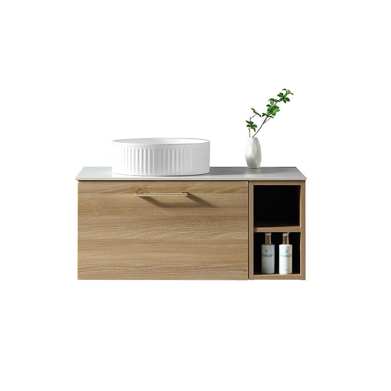 Tailored Bathrooms Piatta Wall Hung 800mm Vanity Unit with Side Storage & Left Hand Sintered Stone Counter Top (1 size, 4 colours) - Brand New Bathrooms