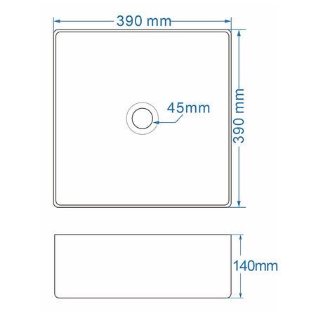 Tailored Bathrooms Parma Square Counter Top Basin (Gloss White) - Brand New Bathrooms