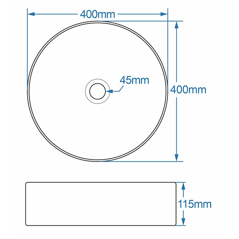 Tailored Bathrooms Orca Round Counter Top Basin (1 size, Black/White) - Brand New Bathrooms
