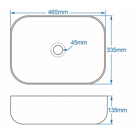 Tailored Bathrooms Orca Curved Counter Top Basin (Black/White) - Brand New Bathrooms