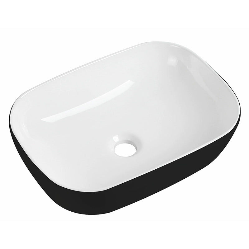Tailored Bathrooms Orca Curved Counter Top Basin (Black/White) - Brand New Bathrooms
