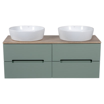 Tailored Bathrooms Monza Plus Fluted Wall Hung 1200mm Double Vanity Unit with Counter Top (1 size, 9 colours)