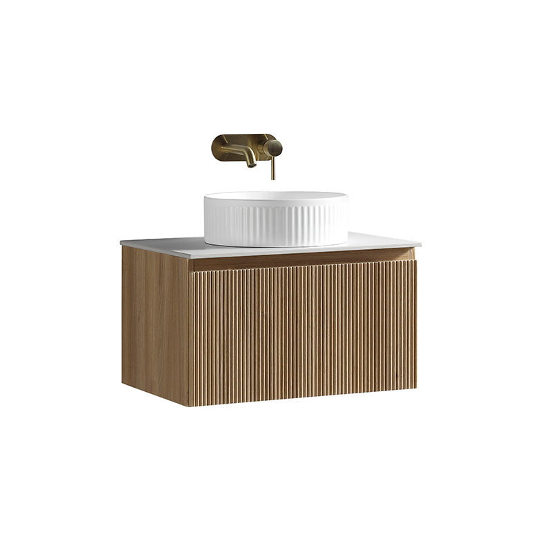 Tailored Bathrooms Flauto Wall Hung 600mm Vanity Unit with Sintered Stone Counter Top (1 size, 4 colours) - Brand New Bathrooms