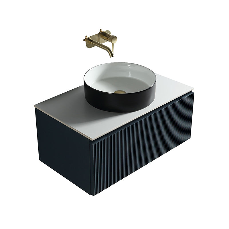 Tailored Bathrooms Flauto Wall Hung 600mm Vanity Unit with Sintered Stone Counter Top (1 size, 4 colours) - Brand New Bathrooms