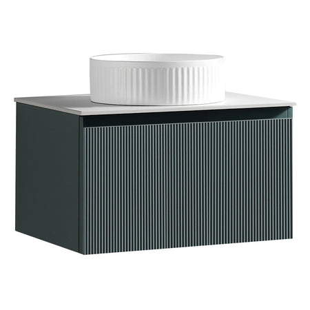 Tailored Bathrooms Flauto Wall Hung 600mm Vanity Unit with Sintered Stone Counter Top (1 size, 4 colours) - Brand New Bathrooms