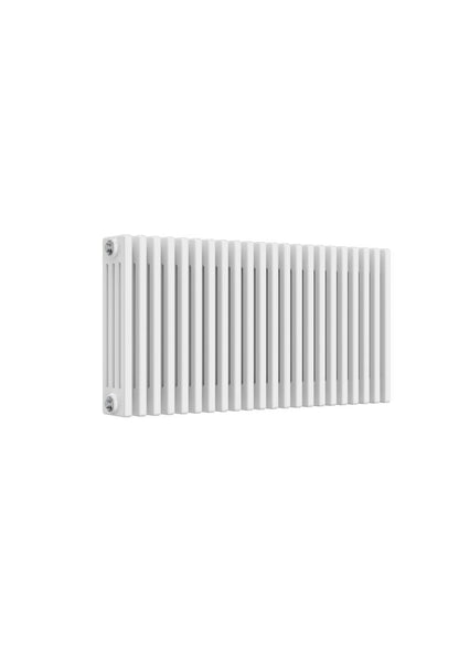 Reina Colona Horizontal 4 Column Mild Steel Radiator (13 sizes, White) - Brand New Bathrooms