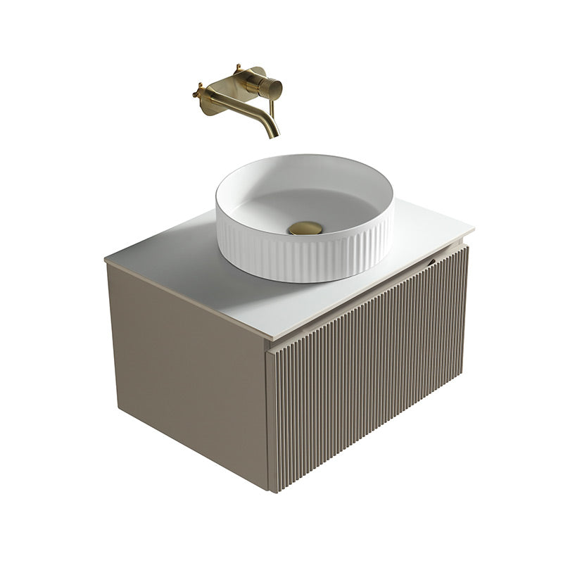 Tailored Bathrooms Flauto Wall Hung 600mm Vanity Unit with Sintered Stone Counter Top (1 size, 4 colours) - Brand New Bathrooms