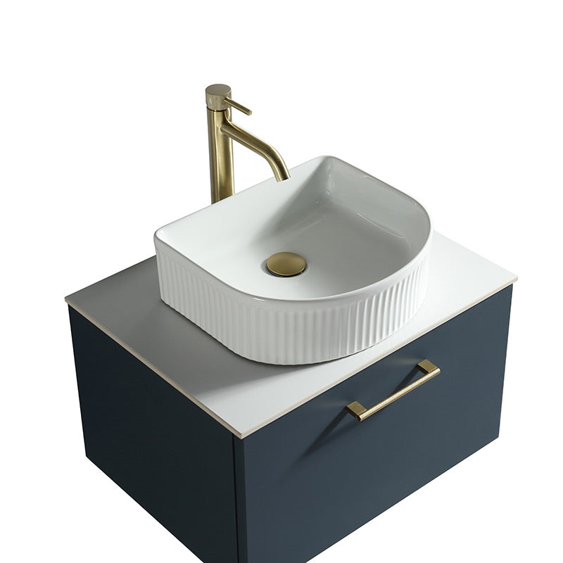 Tailored Bathrooms Piatta Wall Hung 600mm Vanity Unit with Sintered Stone Counter Top (1 size, 4 colours) - Brand New Bathrooms