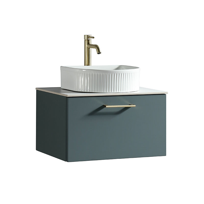Tailored Bathrooms Piatta Wall Hung 600mm Vanity Unit with Sintered Stone Counter Top (1 size, 4 colours) - Brand New Bathrooms