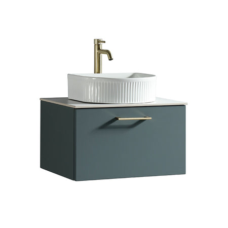 Tailored Bathrooms Piatta Wall Hung 600mm Vanity Unit with Sintered Stone Counter Top (1 size, 4 colours) - Brand New Bathrooms