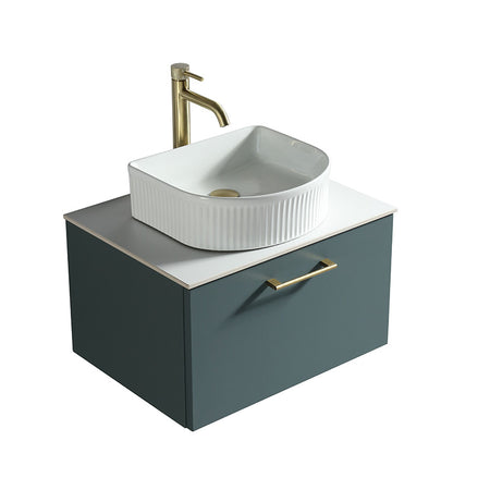 Tailored Bathrooms Piatta Wall Hung 600mm Vanity Unit with Sintered Stone Counter Top (1 size, 4 colours) - Brand New Bathrooms