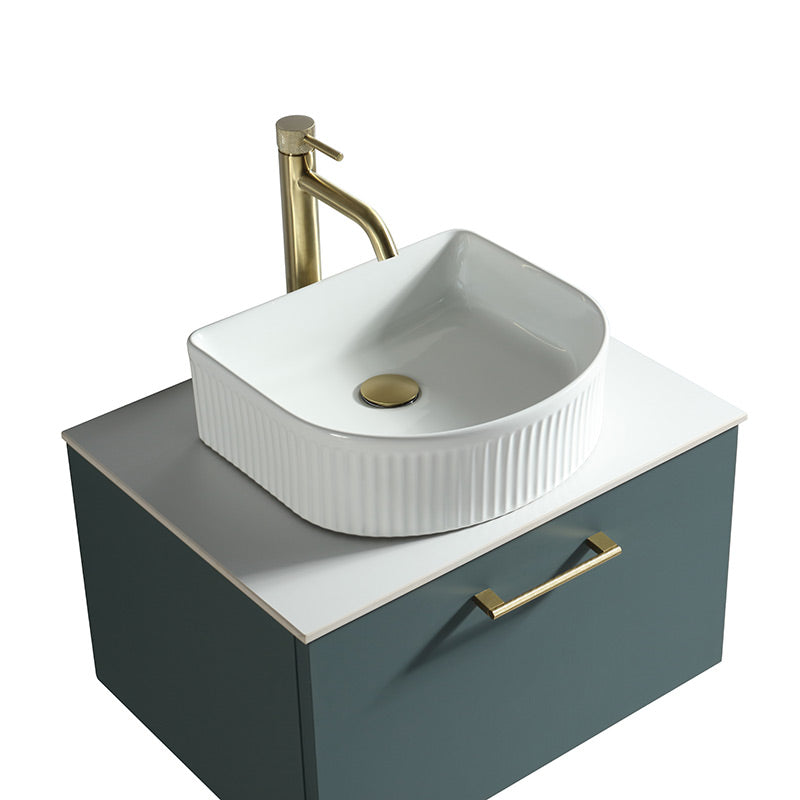Tailored Bathrooms Piatta Wall Hung 600mm Vanity Unit with Sintered Stone Counter Top (1 size, 4 colours) - Brand New Bathrooms