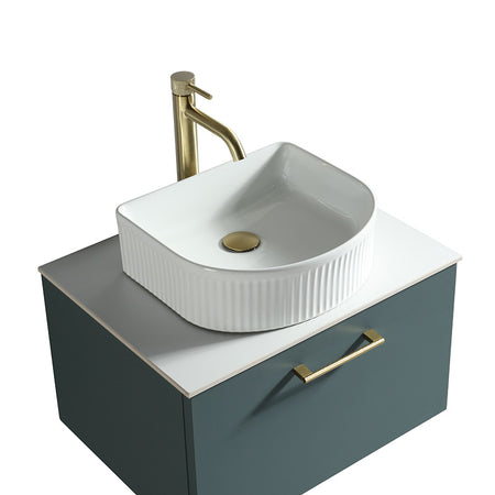 Tailored Bathrooms Piatta Wall Hung 600mm Vanity Unit with Sintered Stone Counter Top (1 size, 4 colours) - Brand New Bathrooms