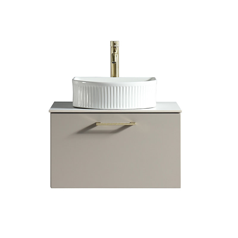 Tailored Bathrooms Piatta Wall Hung 600mm Vanity Unit with Sintered Stone Counter Top (1 size, 4 colours) - Brand New Bathrooms