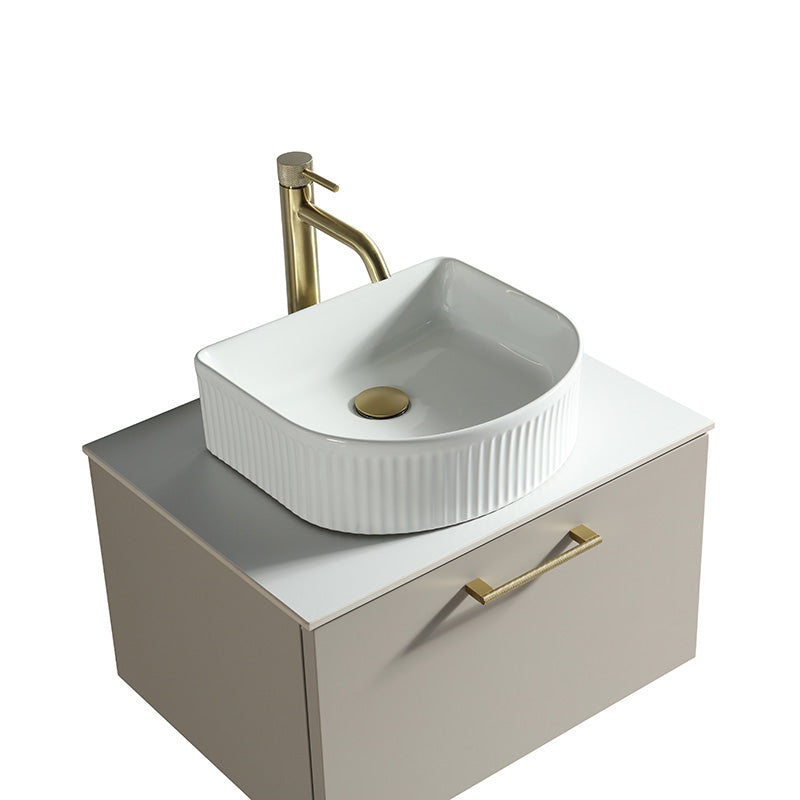 Tailored Bathrooms Piatta Wall Hung 600mm Vanity Unit with Sintered Stone Counter Top (1 size, 4 colours) - Brand New Bathrooms