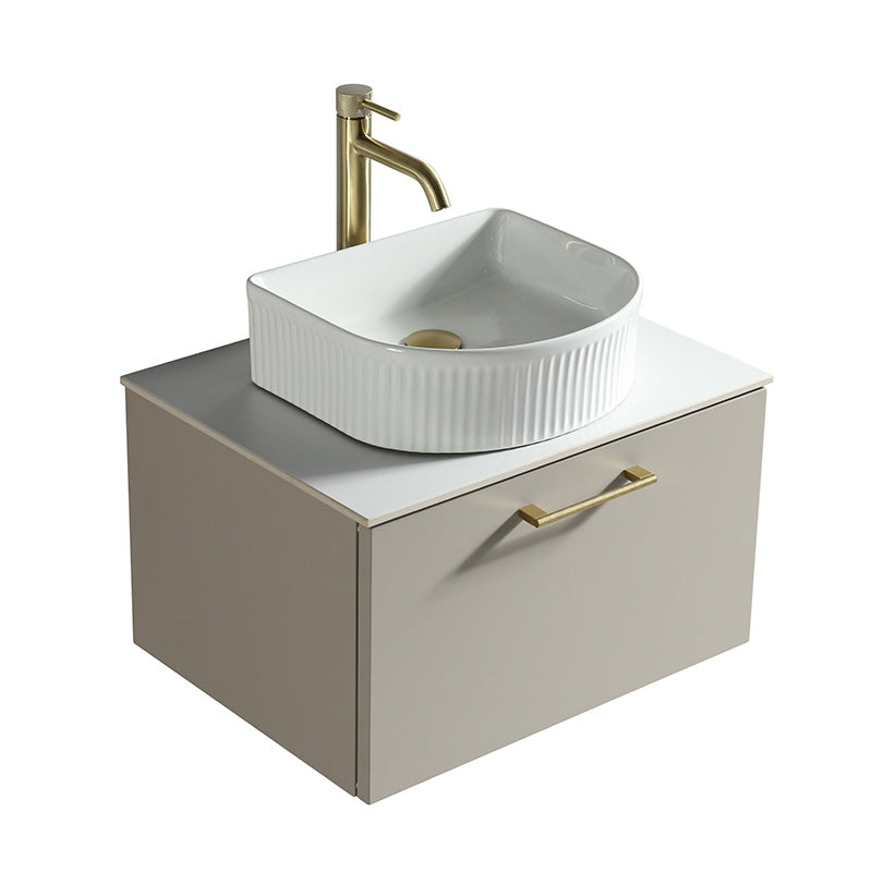 Tailored Bathrooms Piatta Wall Hung 600mm Vanity Unit with Sintered Stone Counter Top (1 size, 4 colours) - Brand New Bathrooms