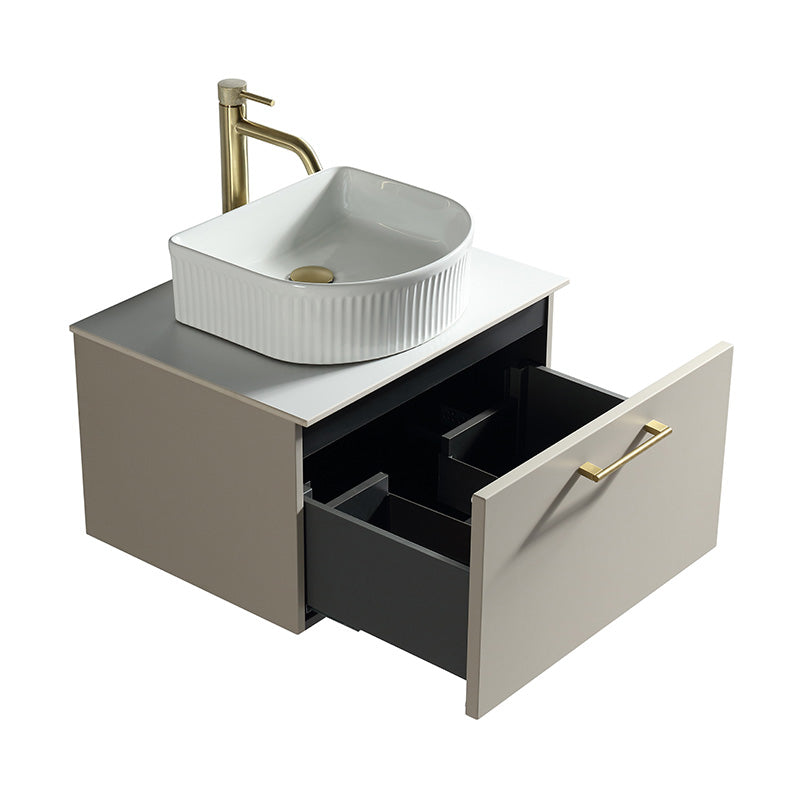 Tailored Bathrooms Piatta Wall Hung 600mm Vanity Unit with Sintered Stone Counter Top (1 size, 4 colours) - Brand New Bathrooms