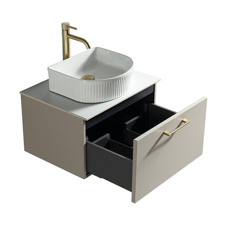 Tailored Bathrooms Piatta Wall Hung 600mm Vanity Unit with Sintered Stone Counter Top (1 size, 4 colours) - Brand New Bathrooms