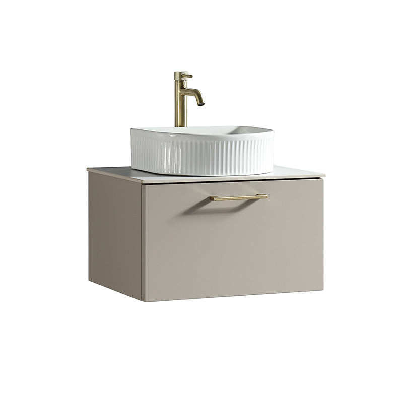 Tailored Bathrooms Piatta Wall Hung 600mm Vanity Unit with Sintered Stone Counter Top (1 size, 4 colours) - Brand New Bathrooms