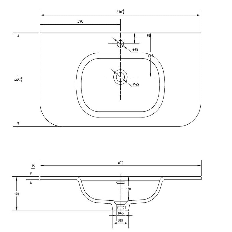 Tailored Bathrooms Flauto Matt Curve Basin (1 size, Matt White) BASIN ONLY