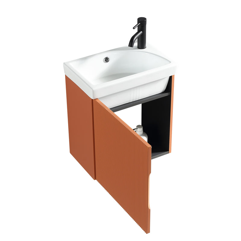Tailored Bathrooms Flauto Mini Cloakroom  Wall Hung Vanity & Basin (1 size, 5 colours) - Brand New Bathrooms