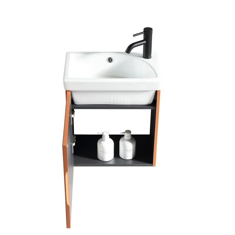 Tailored Bathrooms Flauto Mini Cloakroom  Wall Hung Vanity & Basin (1 size, 5 colours) - Brand New Bathrooms