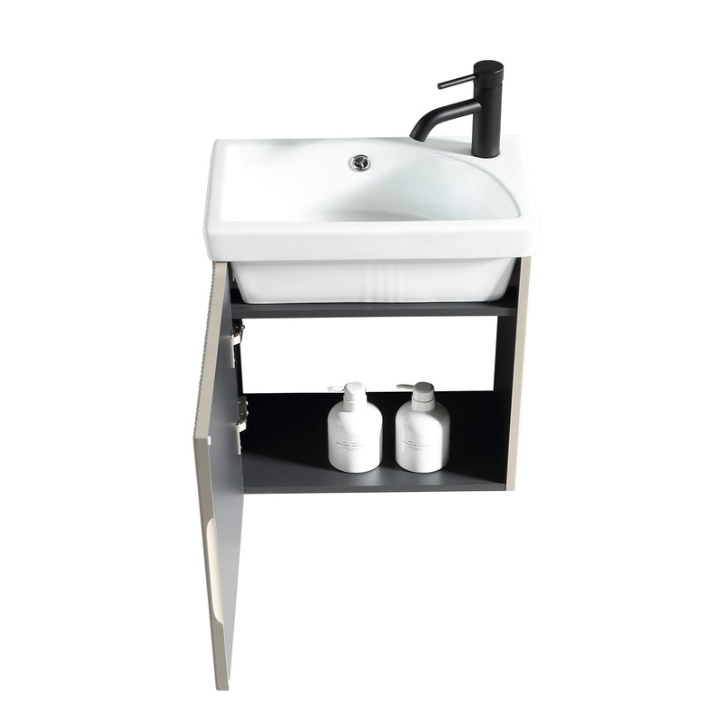 Tailored Bathrooms Flauto Mini Cloakroom  Wall Hung Vanity & Basin (1 size, 5 colours) - Brand New Bathrooms