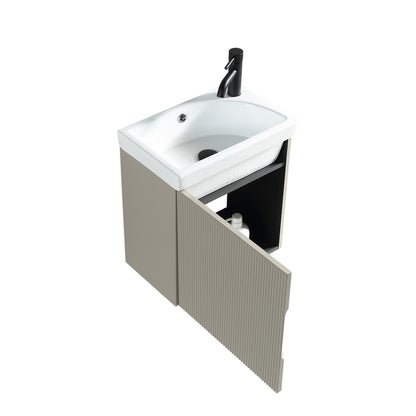 Tailored Bathrooms Flauto Mini Cloakroom  Wall Hung Vanity & Basin (1 size, 5 colours) - Brand New Bathrooms