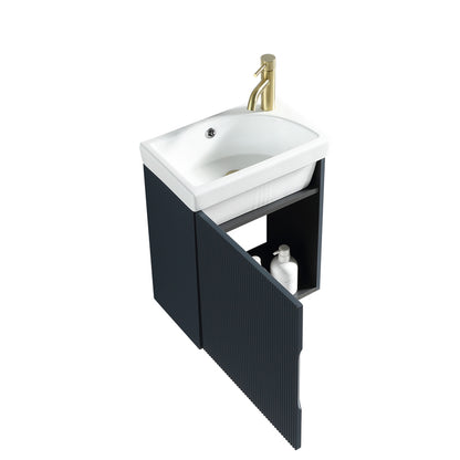 Tailored Bathrooms Flauto Mini Cloakroom  Wall Hung Vanity & Basin (1 size, 5 colours) - Brand New Bathrooms