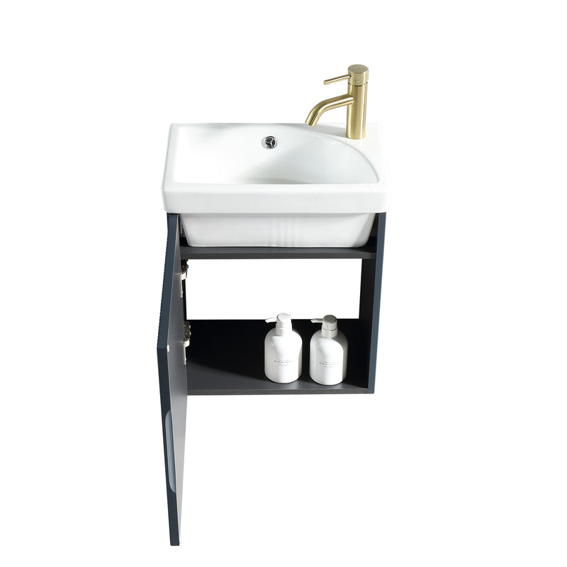Tailored Bathrooms Flauto Mini Cloakroom  Wall Hung Vanity & Basin (1 size, 5 colours) - Brand New Bathrooms