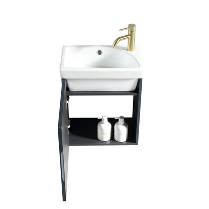 Tailored Bathrooms Flauto Mini Cloakroom  Wall Hung Vanity & Basin (1 size, 5 colours) - Brand New Bathrooms