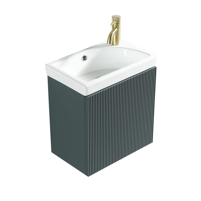 Tailored Bathrooms Flauto Mini Cloakroom  Wall Hung Vanity & Basin (1 size, 5 colours) - Brand New Bathrooms
