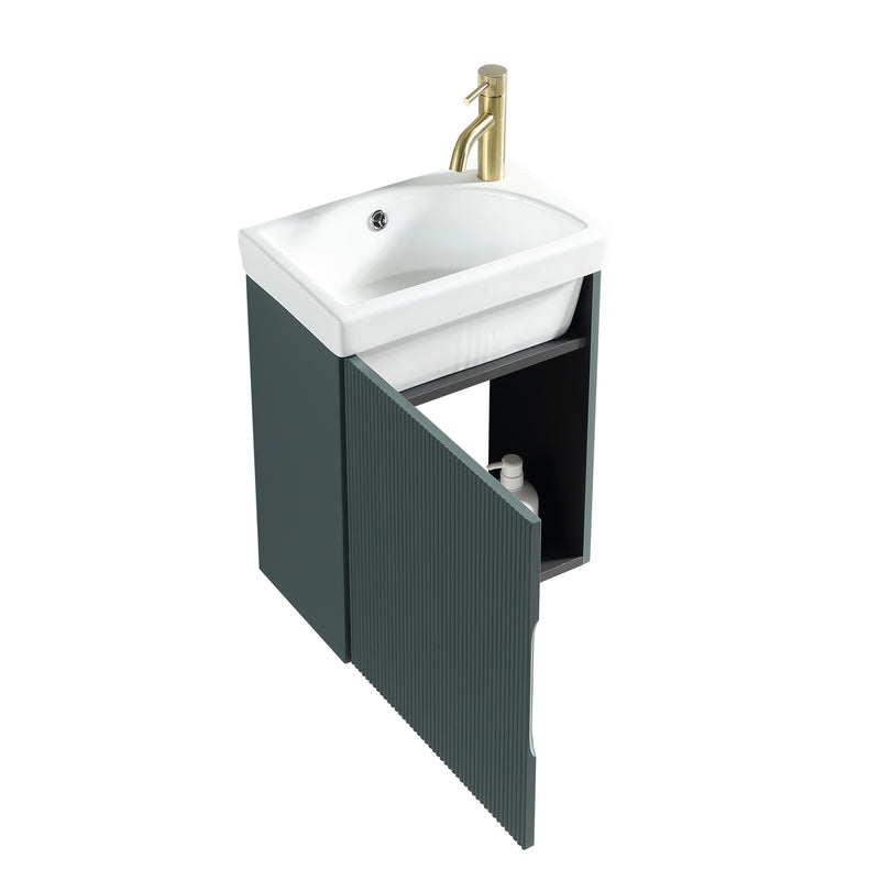 Tailored Bathrooms Flauto Mini Cloakroom  Wall Hung Vanity & Basin (1 size, 5 colours) - Brand New Bathrooms