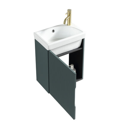 Tailored Bathrooms Flauto Mini Cloakroom  Wall Hung Vanity & Basin (1 size, 5 colours) - Brand New Bathrooms