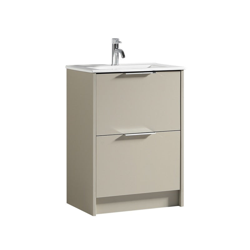 Tailored Bathrooms Sora 600mm Two Drawer Floor Standing Vanity & Ceramic Basin (1 size, 3 colours) VANITY AND BASIN ONLY - Brand New Bathrooms