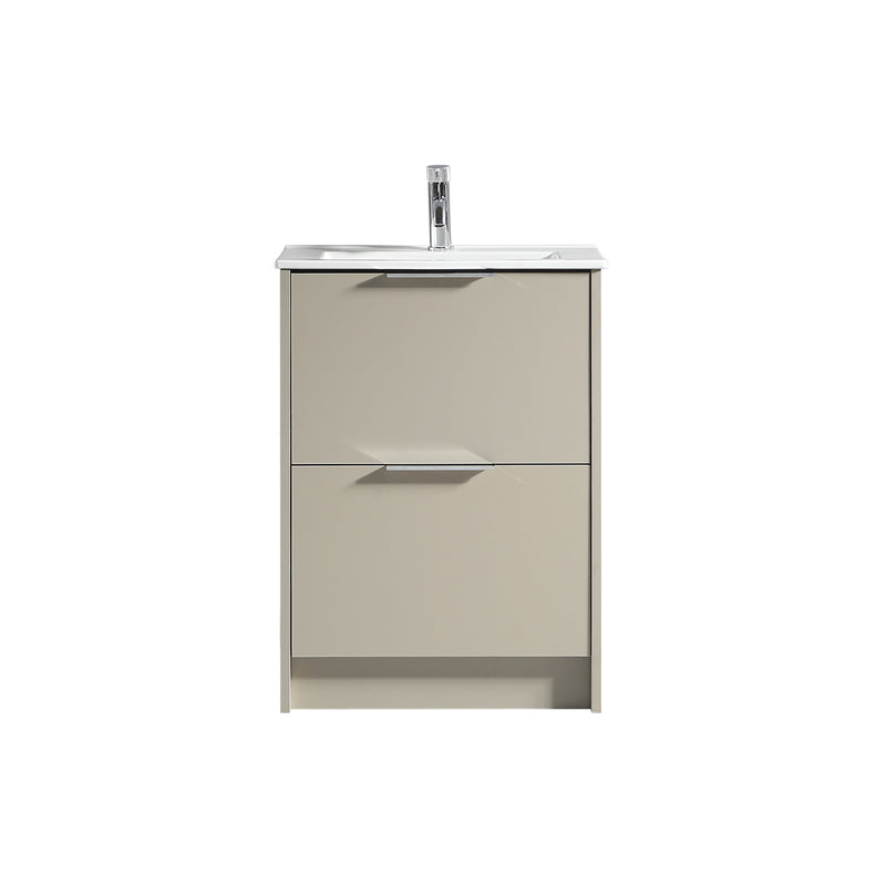 Tailored Bathrooms Sora 600mm Two Drawer Floor Standing Vanity & Ceramic Basin (1 size, 3 colours) VANITY AND BASIN ONLY - Brand New Bathrooms