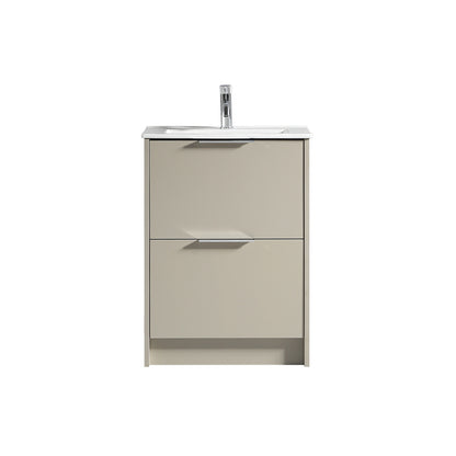 Tailored Bathrooms Sora 600mm Two Drawer Floor Standing Vanity & Ceramic Basin (1 size, 3 colours) VANITY AND BASIN ONLY - Brand New Bathrooms