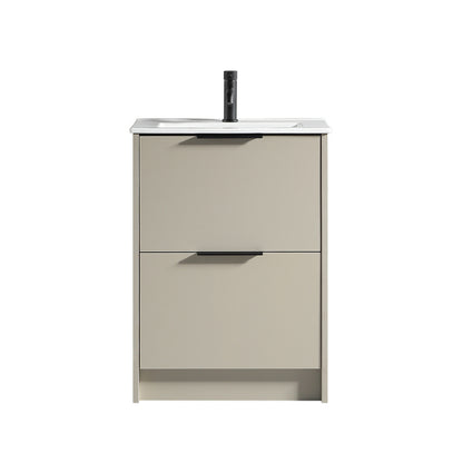 Tailored Bathrooms Sora 600mm Two Drawer Floor Standing Vanity & Ceramic Basin (1 size, 3 colours) VANITY AND BASIN ONLY - Brand New Bathrooms