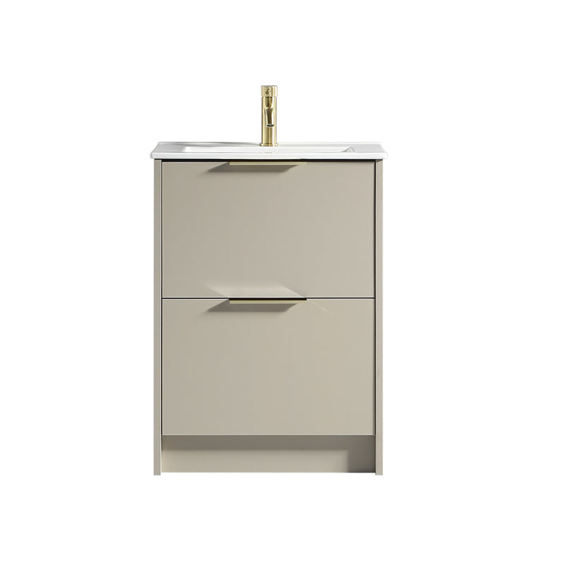 Tailored Bathrooms Sora 600mm Two Drawer Floor Standing Vanity & Ceramic Basin (1 size, 3 colours) VANITY AND BASIN ONLY - Brand New Bathrooms