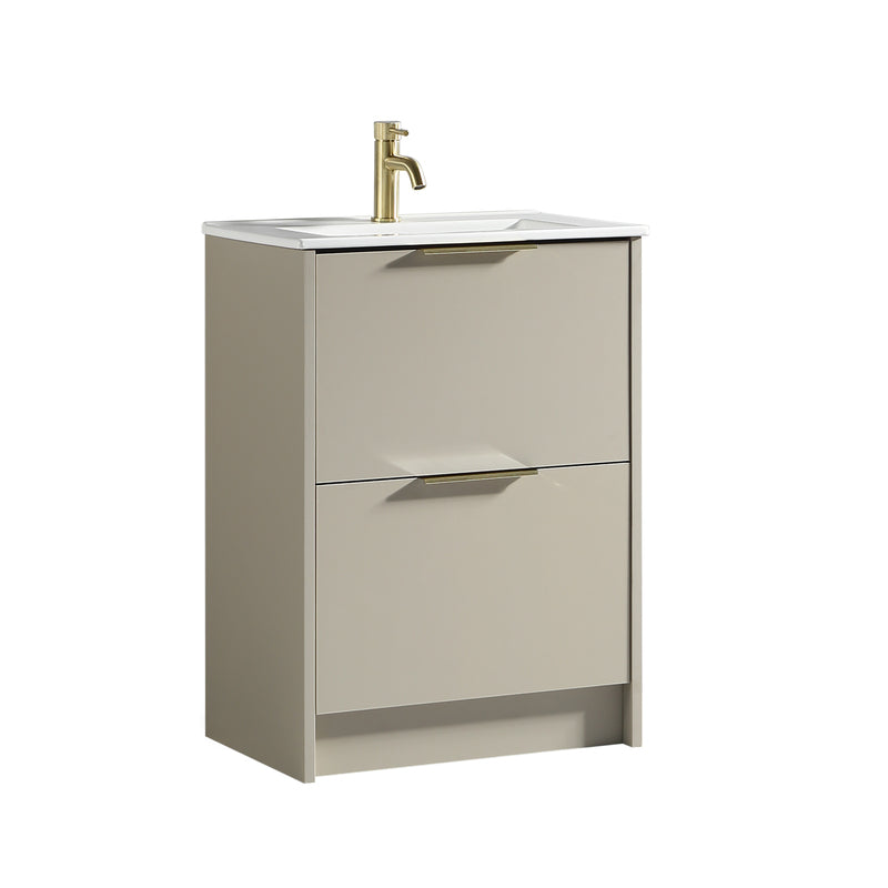 Tailored Bathrooms Sora 600mm Two Drawer Floor Standing Vanity & Ceramic Basin (1 size, 3 colours) VANITY AND BASIN ONLY - Brand New Bathrooms