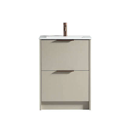 Tailored Bathrooms Sora 600mm Two Drawer Floor Standing Vanity & Ceramic Basin (1 size, 3 colours) VANITY AND BASIN ONLY - Brand New Bathrooms