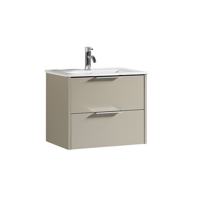 Tailored Bathrooms Sora 600mm Two Drawer Wall Hung Vanity & Ceramic Basin (1 size, 3 colours) - Brand New Bathrooms
