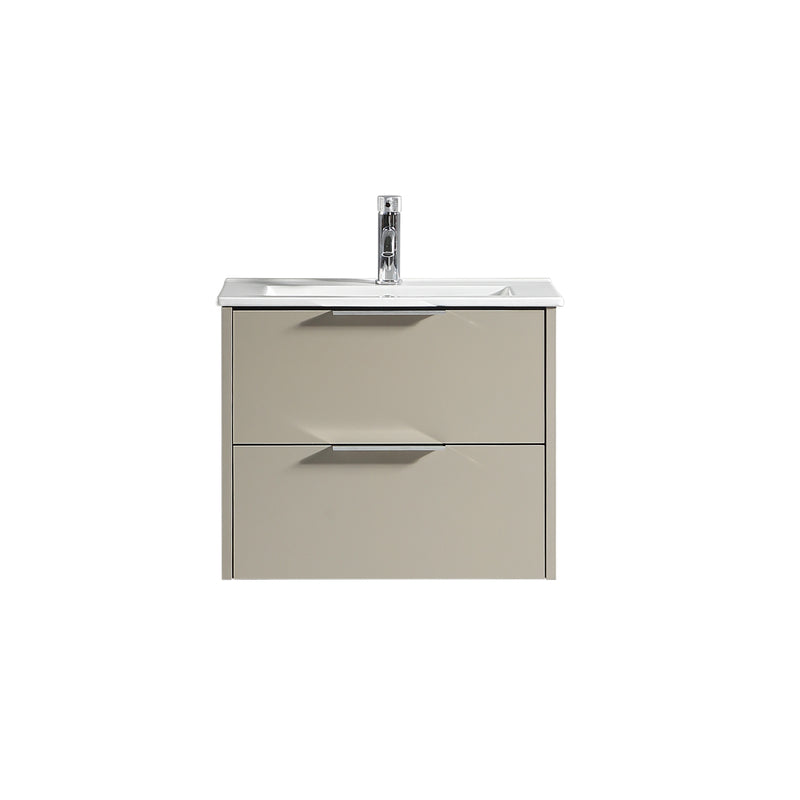 Tailored Bathrooms Sora 600mm Two Drawer Wall Hung Vanity & Ceramic Basin (1 size, 3 colours) - Brand New Bathrooms